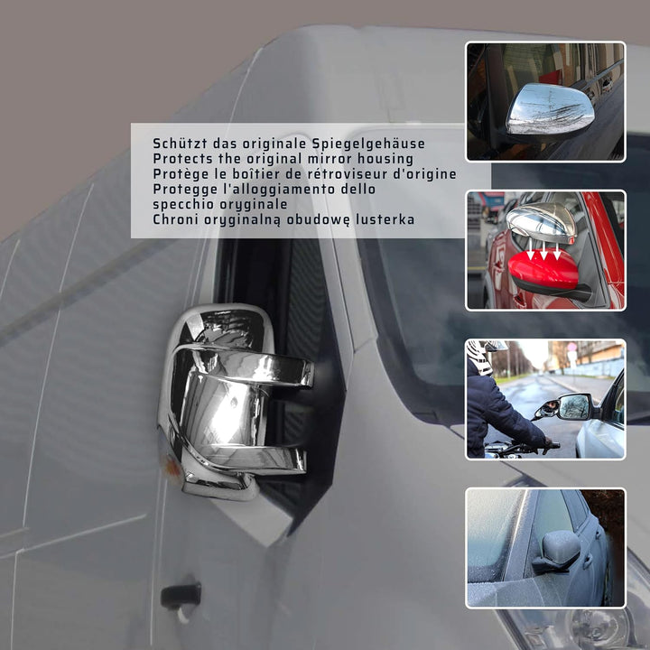 CHROMEMASTER | Spiegelkappen Kompatibel mit Renault Master III 2010-2020 | ABS-Kunststoff Spiegelabd