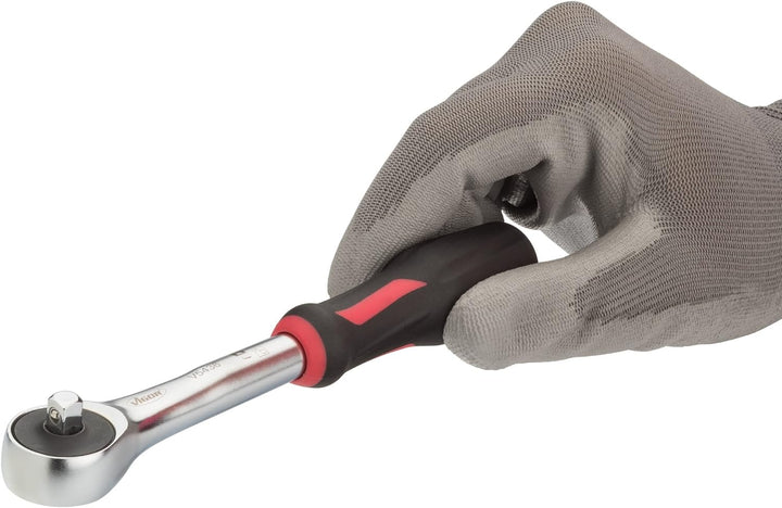 Vigor Umschaltknarre (Vierkant 6,3 mm (1/4 Zoll), 360° Drehgriff, Durchsteckvierkant für Links- und