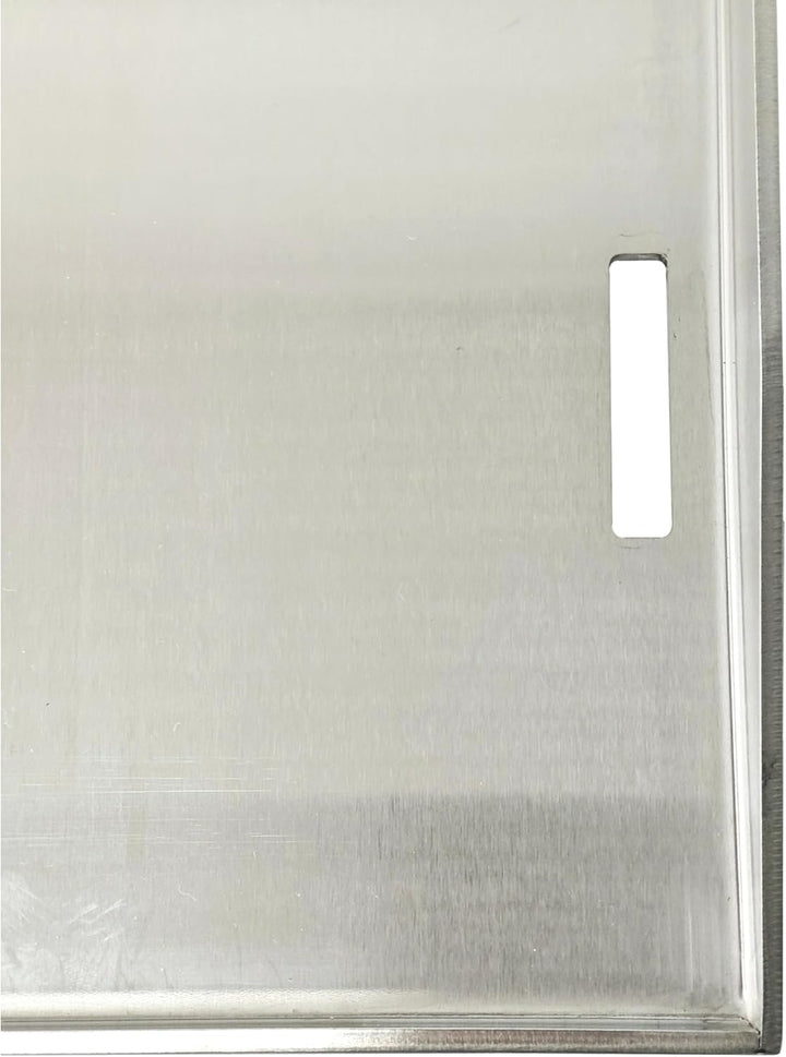 GEDA Grill Plancha Grillplatte Edelstahl Set, massiv 4mm, rostfrei, 49x 30x 4cm – mit 2-tlg. Grillsp