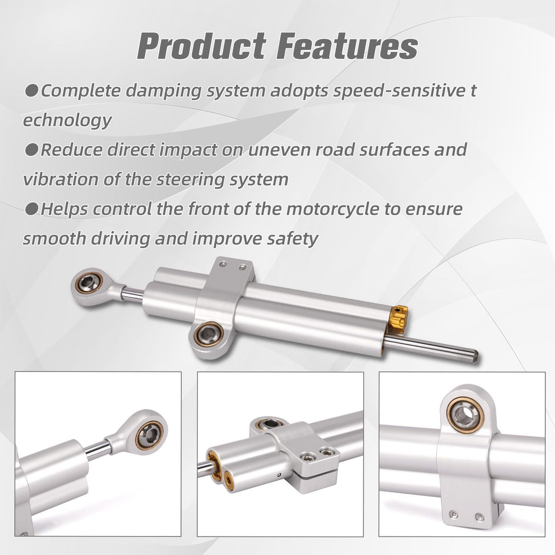Lenkungsdämpfer Motorrad,CNC Aluminium Motorrad Lenkungsdämpfer Stabilisator Universal Einstellbar F