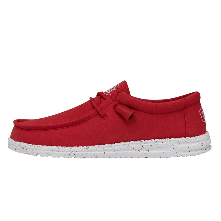 HEYDUDE Herren Wally Slub CanvasMoc Toe Shoes 41 EU Rot, 41 EU Rot