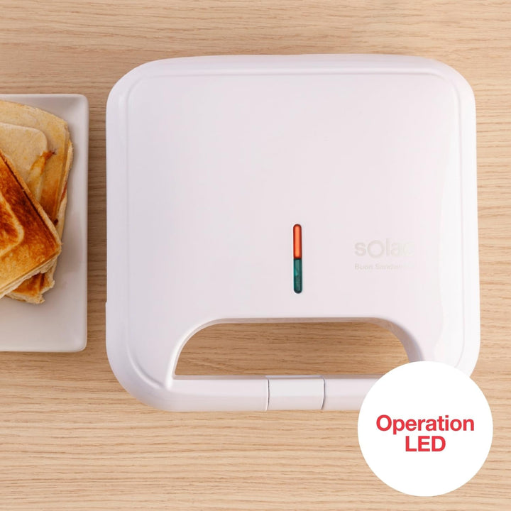 Solac - Sandwichmaker Buon Sandwich II | 2 Sandwiches | 750W | Platten mit Antihaftbeschichtung | Ei