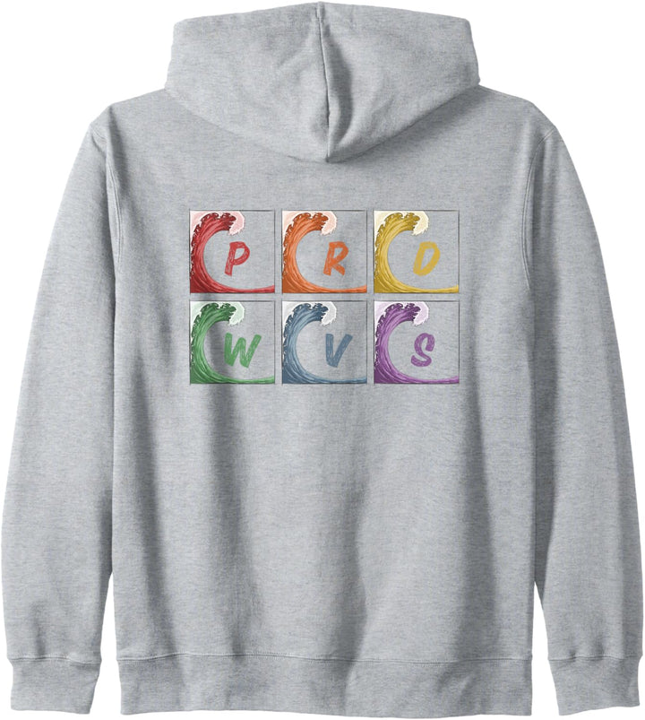 LGBTQ+ Rainbow Gay Pride Waves Surf PRD WVS Kapuzenjacke