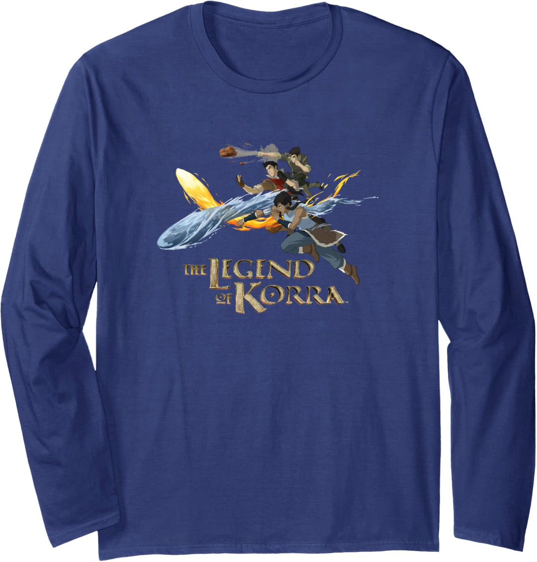 The Legend of Korra Avatar Element Benders Pose Langarmshirt
