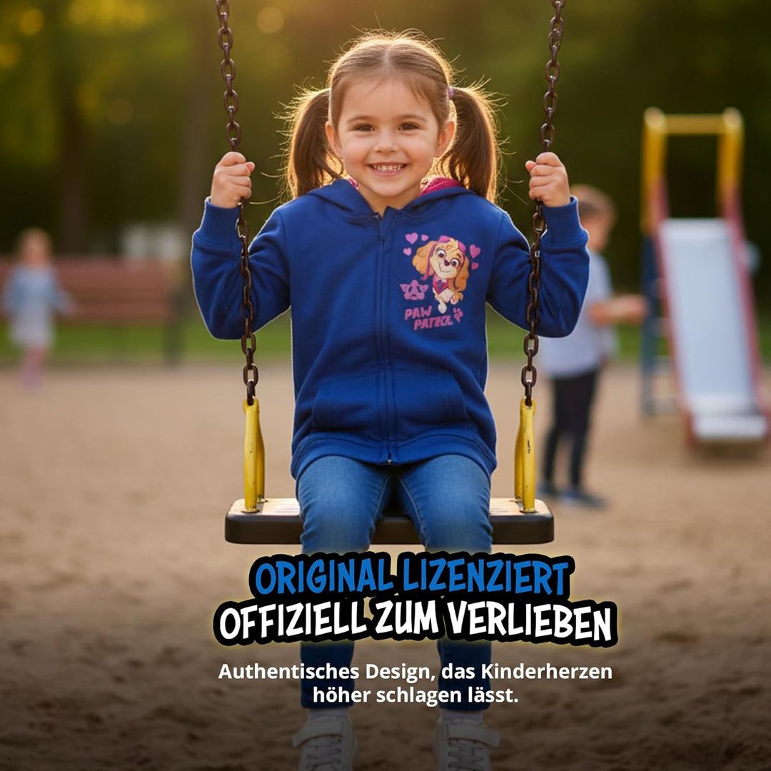 United Labels Paw Patrol Sweatjacke mit Kapuze für Mädchen, Blau, Kapuzenpullover mit Reissverschlus