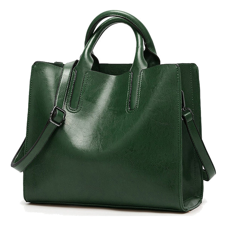 Damen Shopper Tasche aus PU-Leder mit Schulterriemen Schultertasche Umhängetasche Quadrat Handtasche