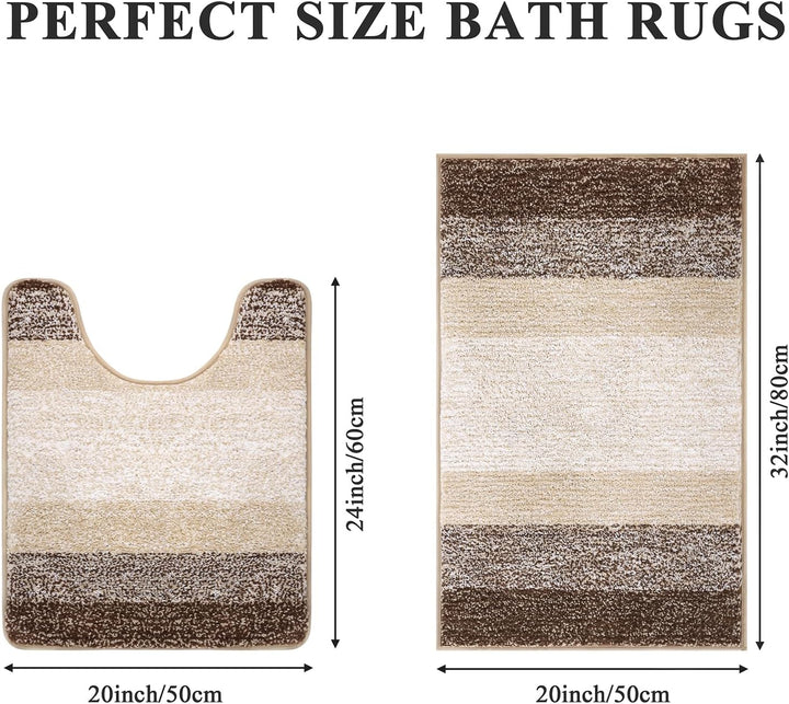 Enyhom Badteppich Set 2 Teilig Weich Hochflor Duschteppich Badematte Toilettenmatte Maschinenwaschba