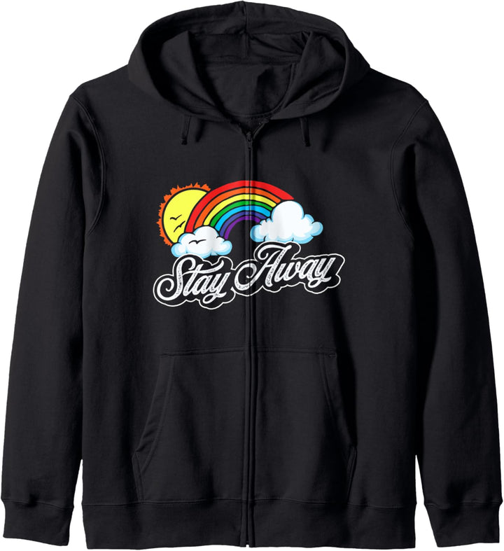 Stay Away - Funny Fluffy Clouds & Rainbow Introvert Graphic Kapuzenjacke