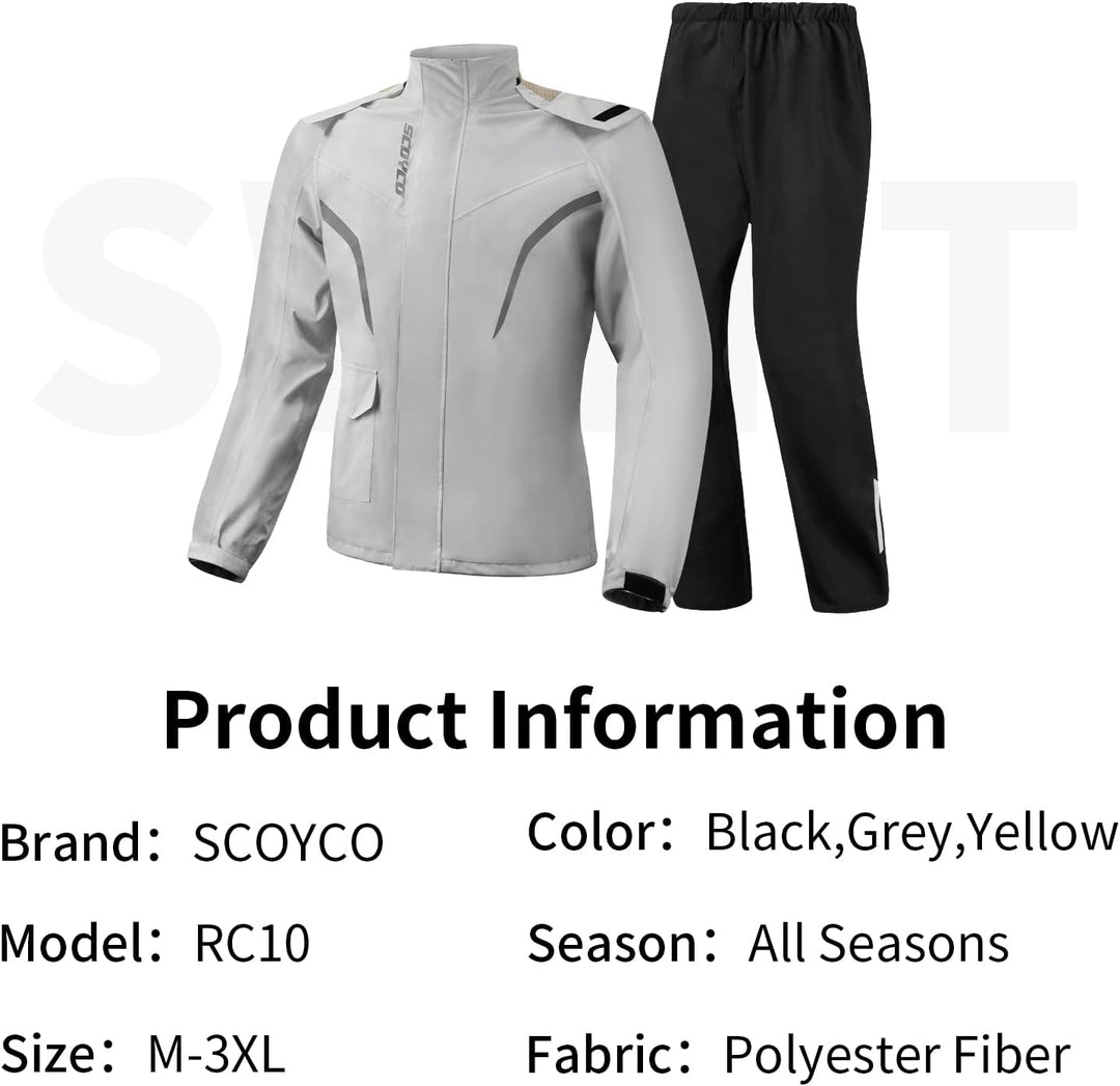 Scoyco Motorrad-Regen-Anzug Reflektierende Arbeits-Regen-Jacke und Hose Herren Damen Alle Sport Baue