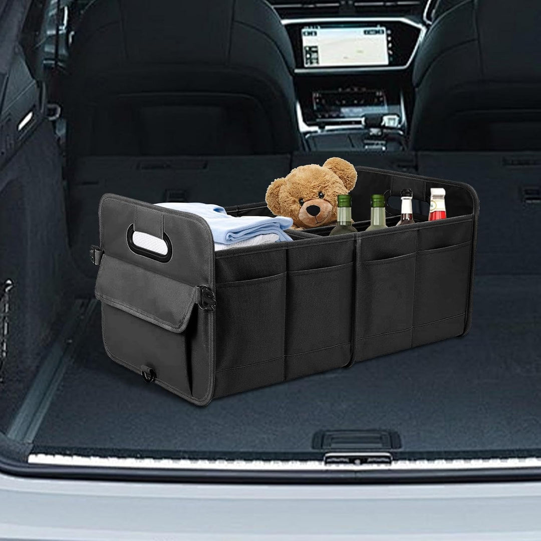 Oxford Cloth Vehicle Storage Bag with Handle, Sturdy Trunk Storages Organizer, Folding Vehicle Trunk