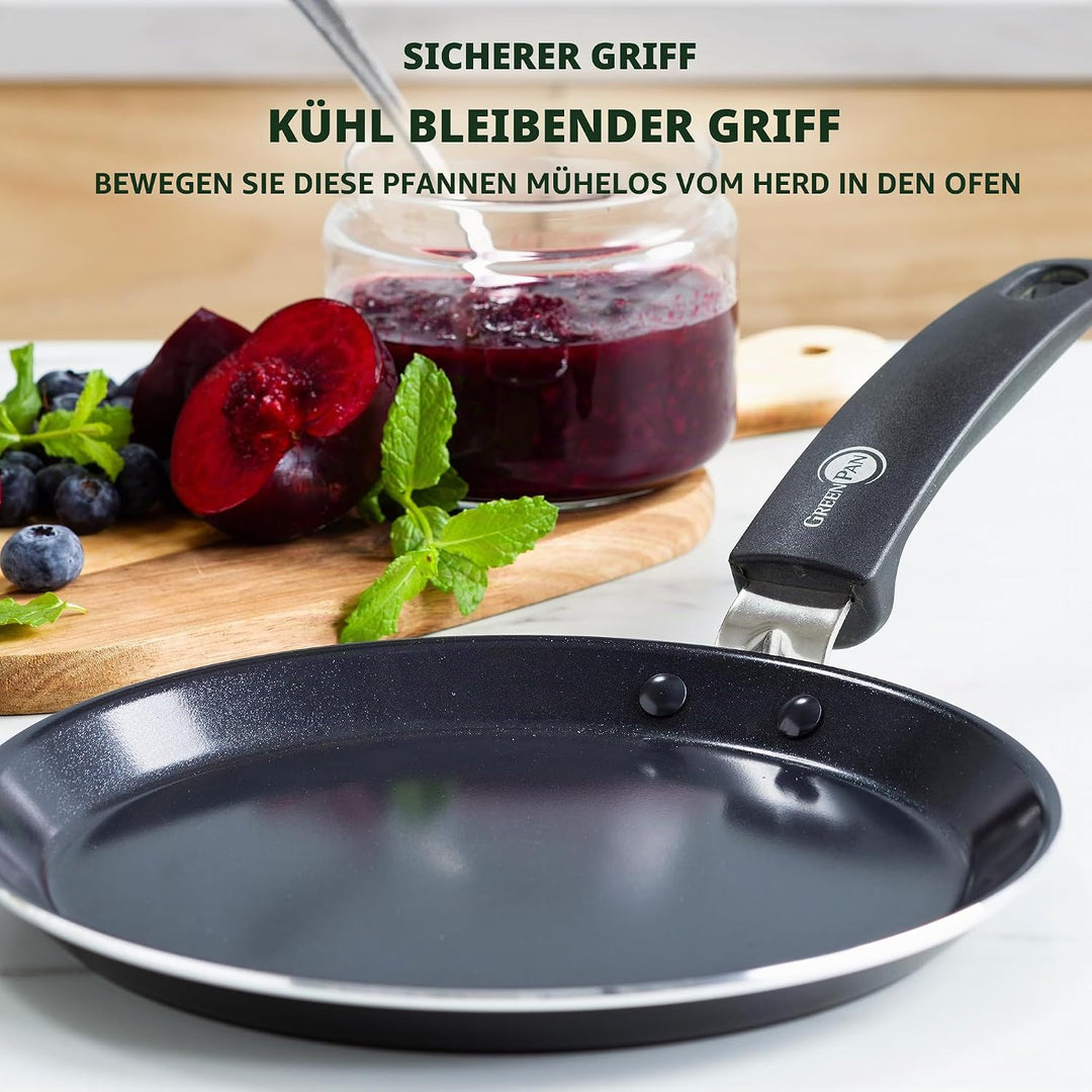 GreenPan Essentials Gesunde Keramische Antihaft-Pfannkuchenpfanne 24 cm, PFAS-frei, Induktion, Backo