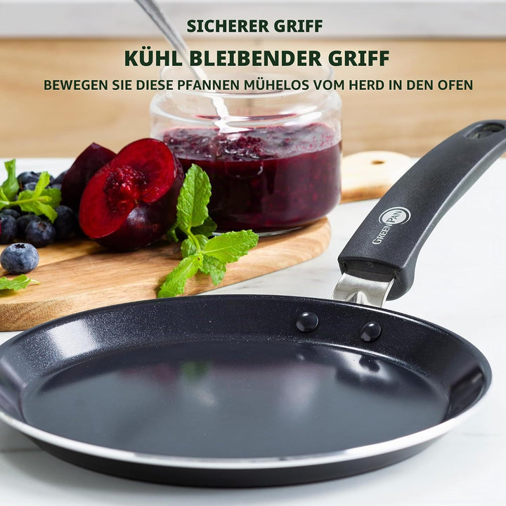 GreenPan Essentials Gesunde Keramische Antihaft-Pfannkuchenpfanne 24 cm, PFAS-frei, Induktion, Backo