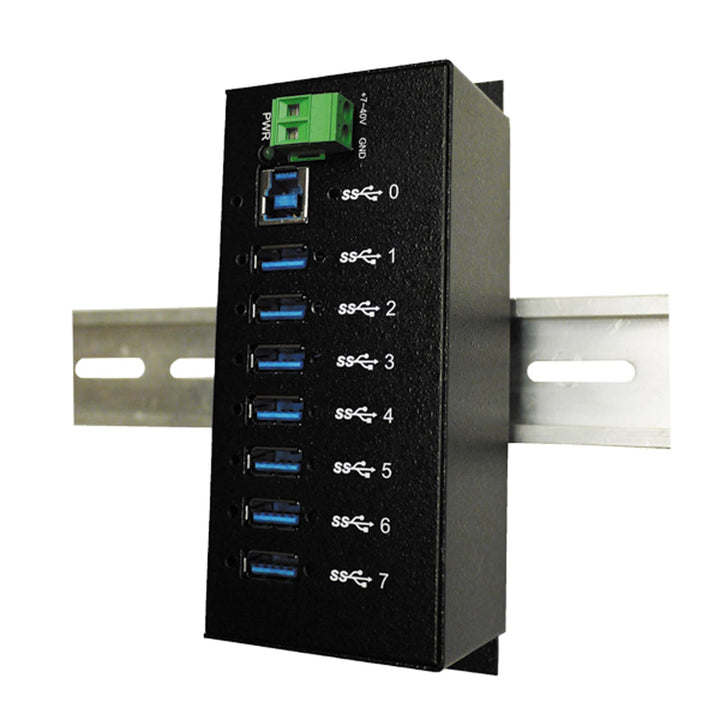 EXSYS EX-1187HMVS 4 Port USB 3.0 HUB Din-Rail-Kit 15KV ESD Surge Protection schwarz