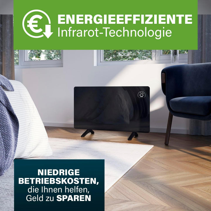 Princess Infrarot-Heizung Connected - Carbon Crystal - Flacher Wandheizkörper - 480 W - Einstellbare