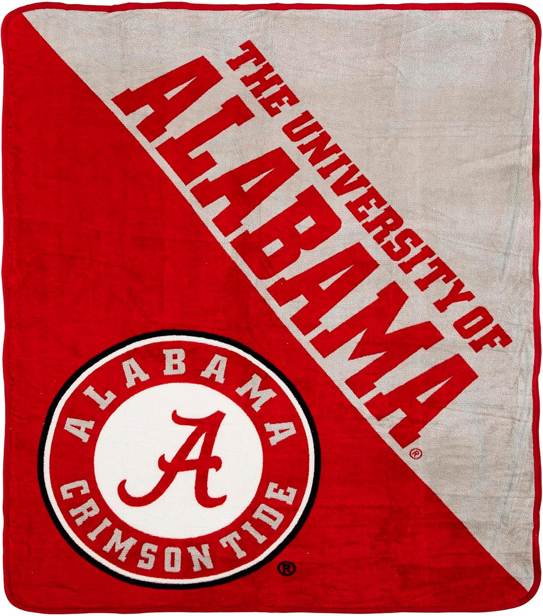 Northwest NCAA Micro-Raschel-Überwurfdecke, Uni, für Erwachsene Alabama Crimson Tide 46\" x 60\ Half