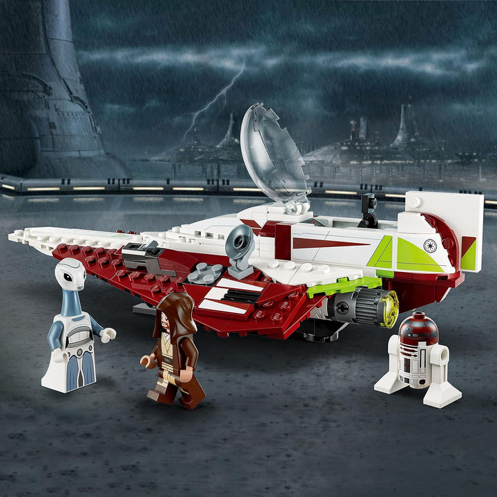 LEGO Star Wars OBI-Wan Kenobi's Jedi Starfighter 75333 Building Toy Set Features Minifiguren, Lights