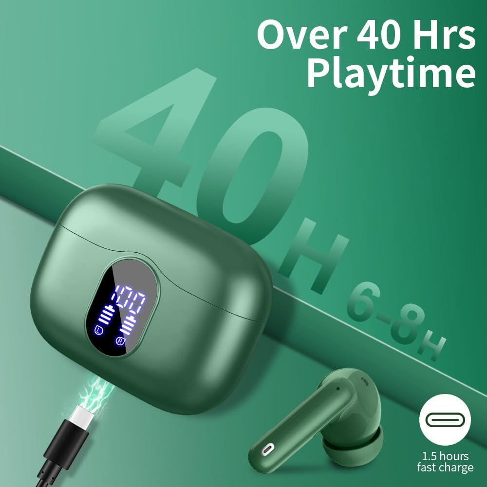 Btootos Bluetooth Kopfhörer, Kopfhörer Kabellos Bluetooth 5.4 Sport In Ear Kopfhörer mit 4 Mikrofon,