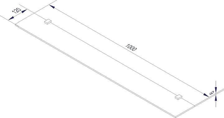 FACKELMANN Glasablage 100 cm/Wandregal für Badaccessoires/Masse (B x T): ca. 100 x 12 cm/Wandablage
