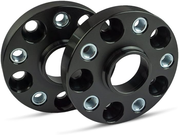 SCC Spurverbreiterung 13132BWS - Buchse schwarz eloxiert - LK: 112/5 NLB: 66,6 GEW: M12x1,5 - 25mm -