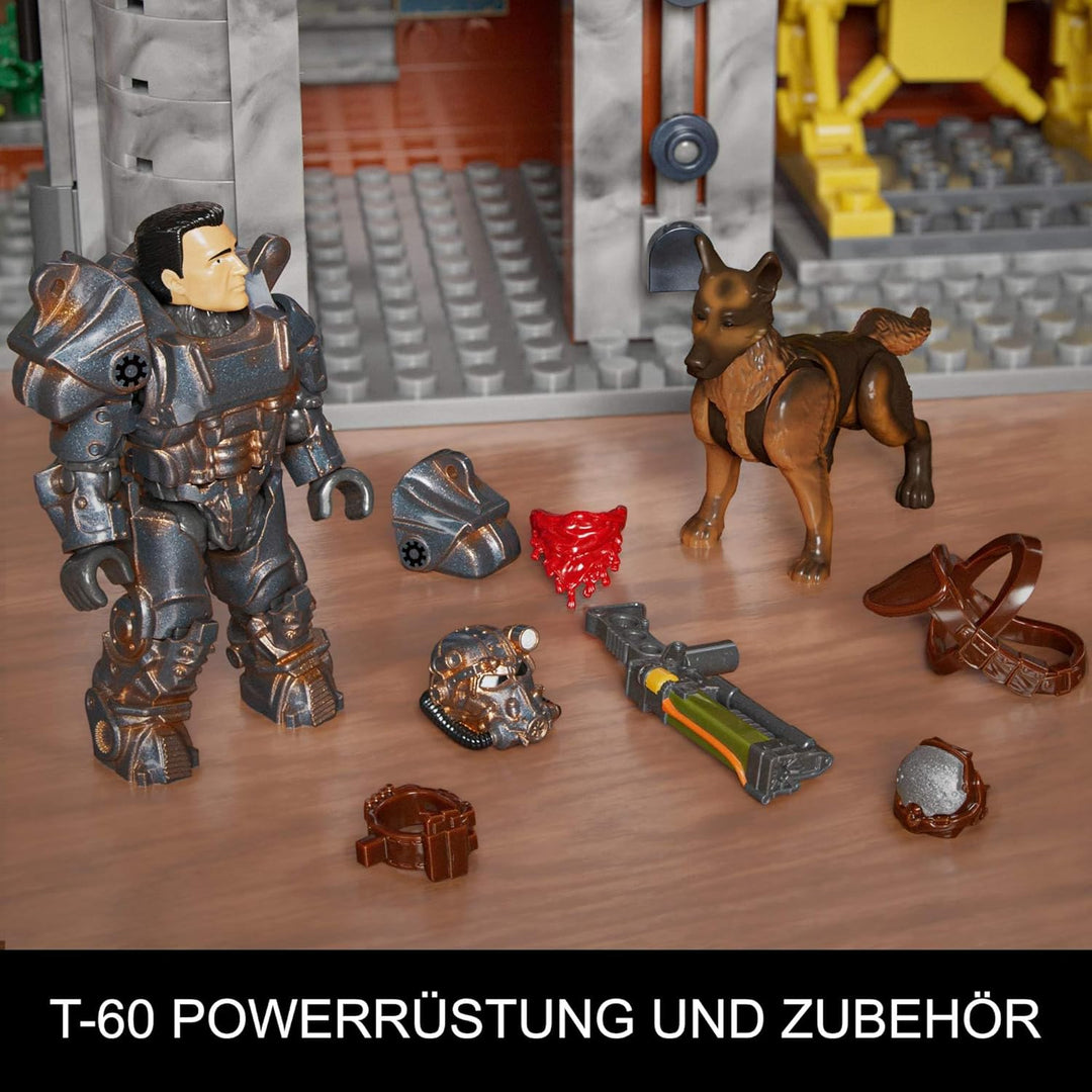MEGA Fallout Actionfiguren Bauspielzeuge, Red-Rocket-Raststätte mit 824 Teilen, 2 beweglichen Charak