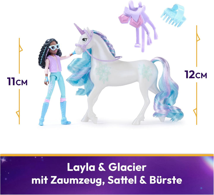 Unicorn Academy Layla und Einhorn Glacier Set - ca. 12 cm grosse Originalfiguren zur beliebten Netfl