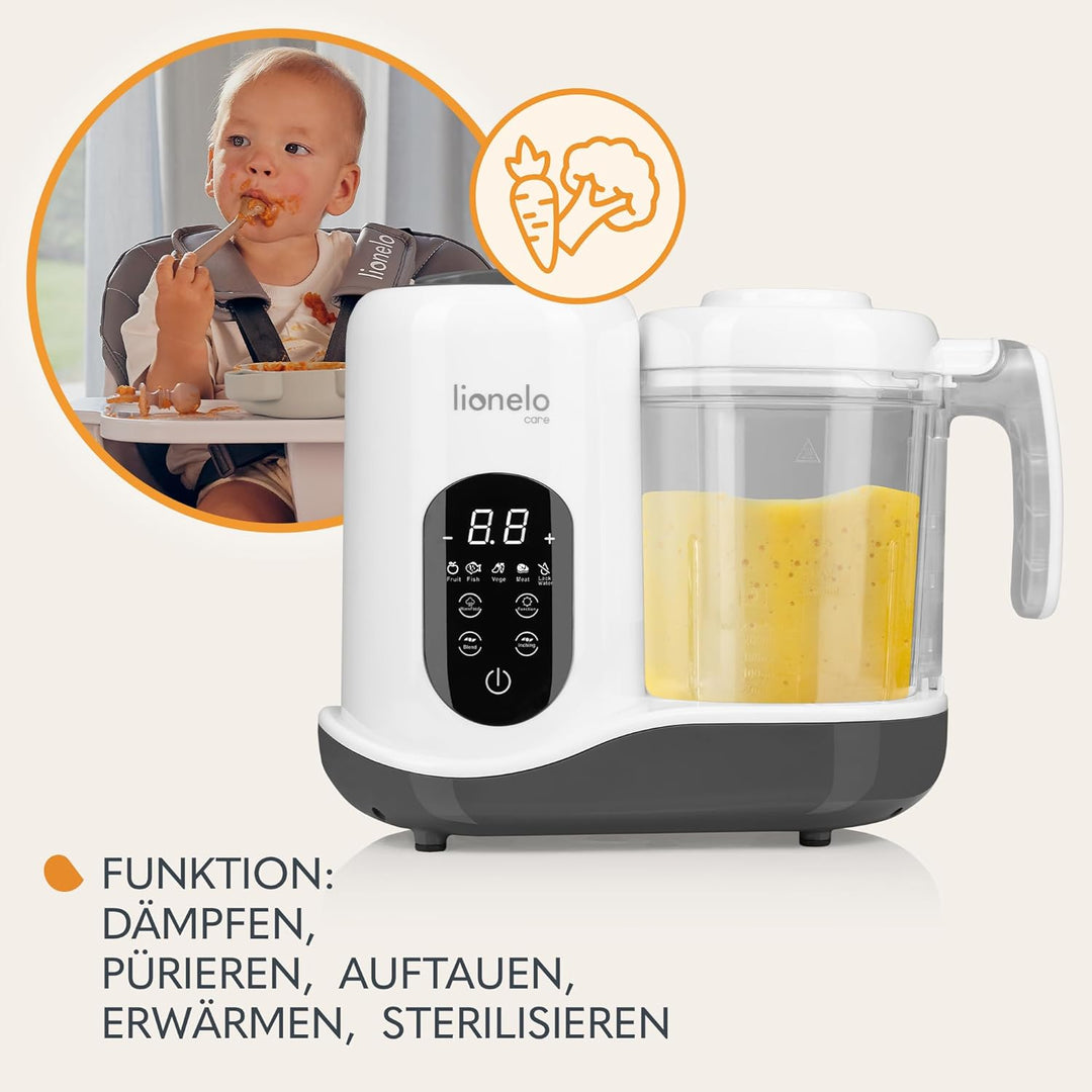 LIONELO BABYMENU Multifunktionale Küchenmaschine zur Zubereitung von Babynahrung 300 4 Programme Däm