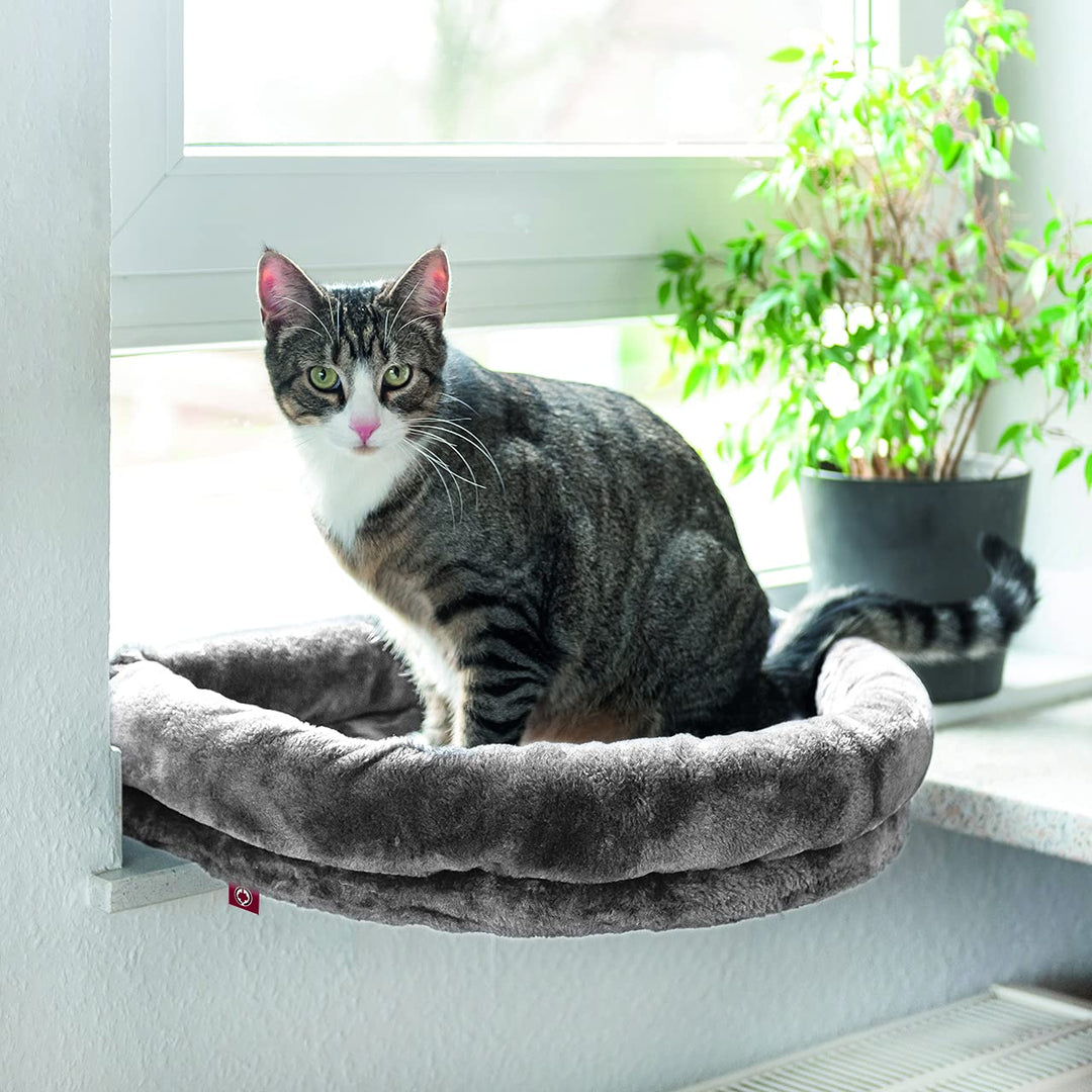 CanadianCat Company | LOVESEAT Katzen Fensterliege - Hängebett für Katzen mit weicher Polsterung für