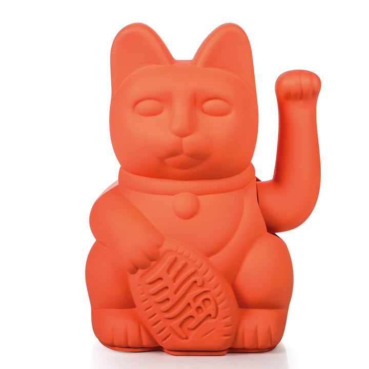 DONKEY Products - Lucky Cat Neon Orange Winkekatze | Japanische Deko-Katze in stylischem Neon-Farbto
