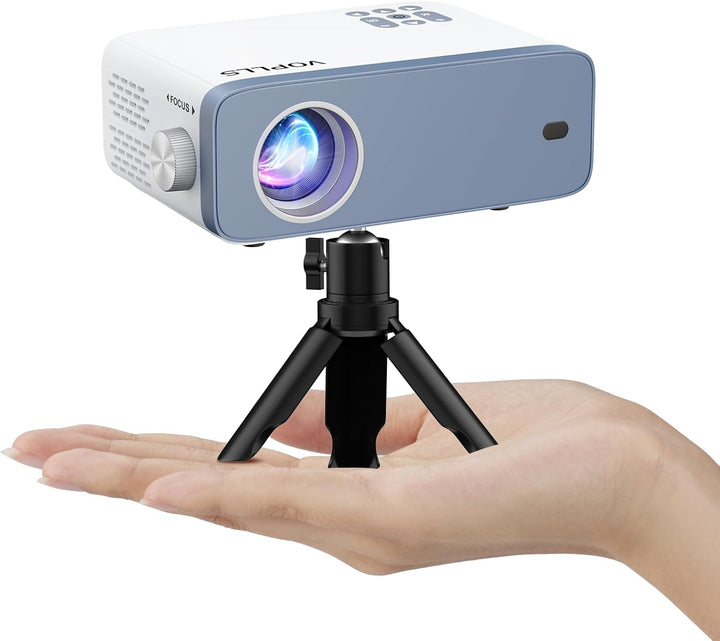 Mini Beamer, VOPLLS 17000L Full HD 1080P Unterstützt, Tragbar Video Projector mit 50% Zoom, Heimkino