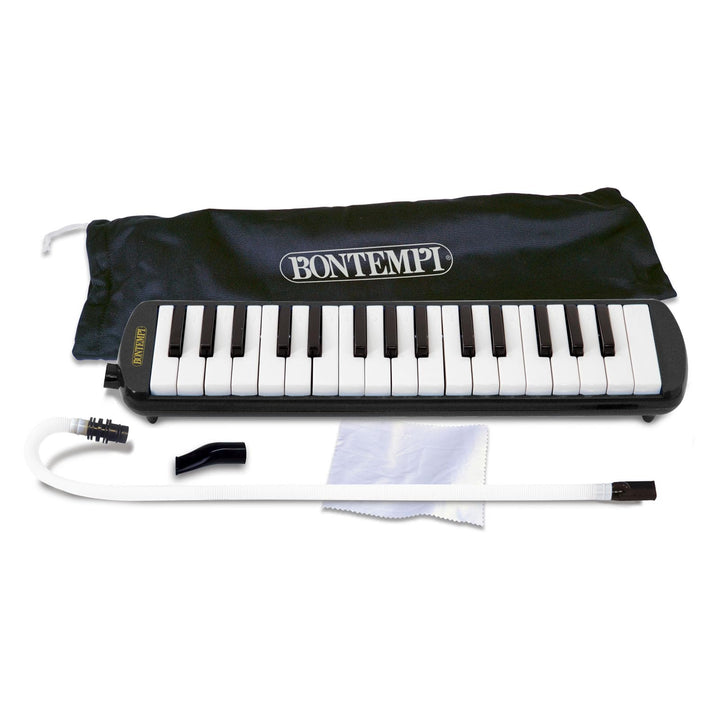 Bontempi 33 3250 - Blasharmonika 32 Tasten mit Metal tonzugen Schwarz/Weiss, Schwarz/Weiß
