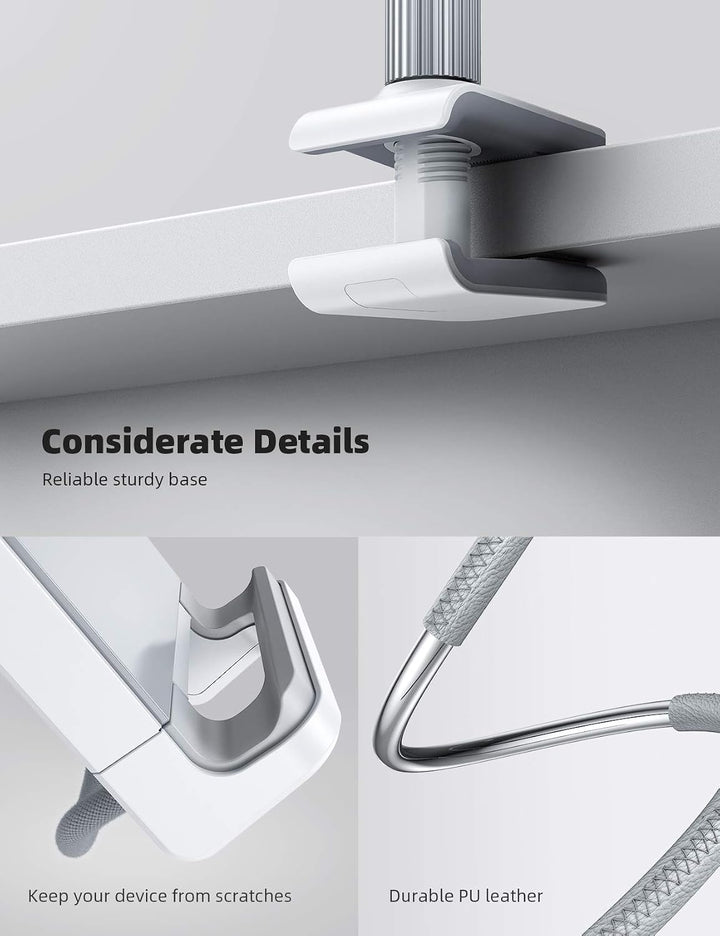 Lamicall Schwanenhals Tablet Halter, Tablet Halterung Bett mit Langer Arm Grau, Grau