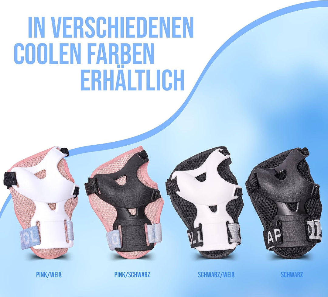 Apollo Schoner Set für Kinder, Knie und Ellenbogenschützer Kinder und für Handgelenk, Protektoren Ki