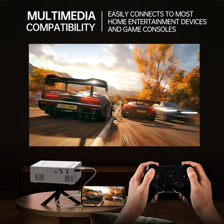 Portable Projector, Supports 1080P, USB Connection, Remote Control - Compatible with Smartphones, Ta