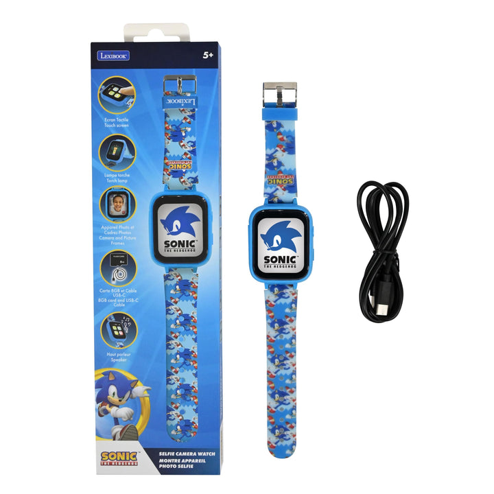 Lexibook, Sonic The Hedgehog, Selfie-Kamera-Uhr, HD-Touchscreen, 720p-Kamera, MP3-Player, Eingebaute