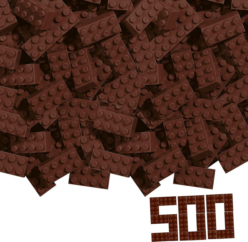 Simba 104114548 - Blox, 500 braune Bausteine für Kinder ab 3 Jahren, 8er Steine, im Karton, hohe Qua
