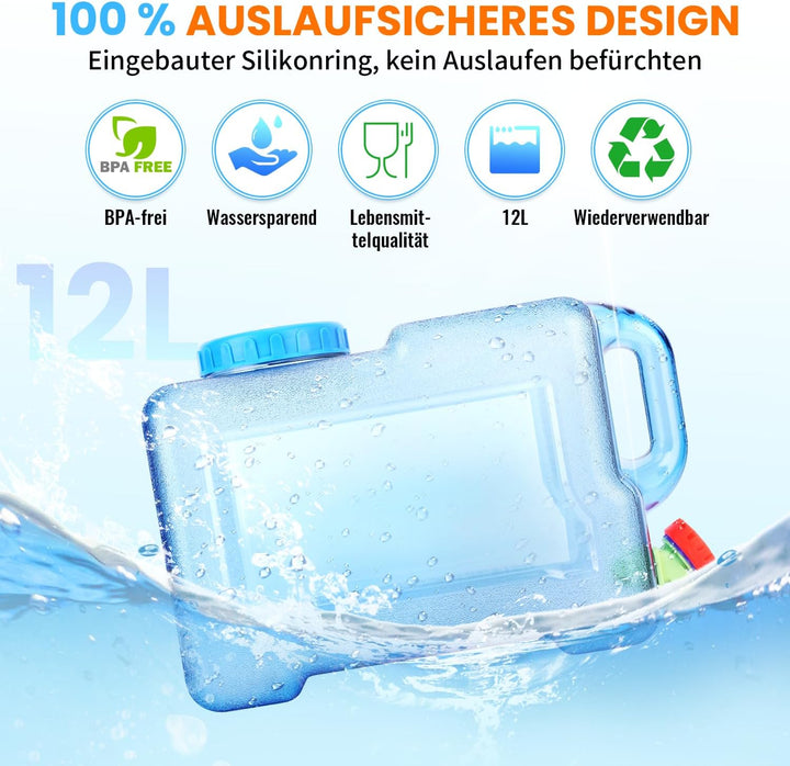 Umikk 5L~22L Camping Wasserkanister, Wasserbehälter mit Hahn, Tragbarer Trinkwasserkanister, Wassert