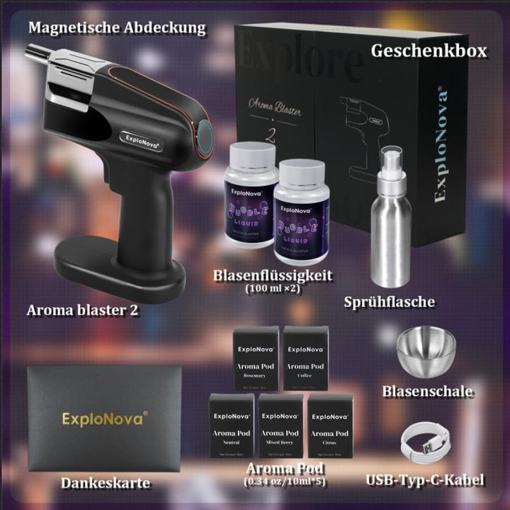 cocktailmaschine mit 5 Aroma Pods, essbarer Blase, Cocktail Bubble Smoke Gun, Whiskey Smoker Kit, pe