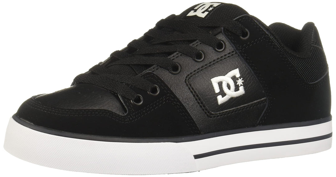 DC Shoes Herren Pure Skate-Schuh 38.5 EU Schwarz Schwarz Weiss, 38.5 EU Schwarz Schwarz Weiss