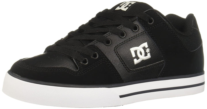DC Shoes Herren Pure Skate-Schuh 38.5 EU Schwarz Schwarz Weiss, 38.5 EU Schwarz Schwarz Weiss