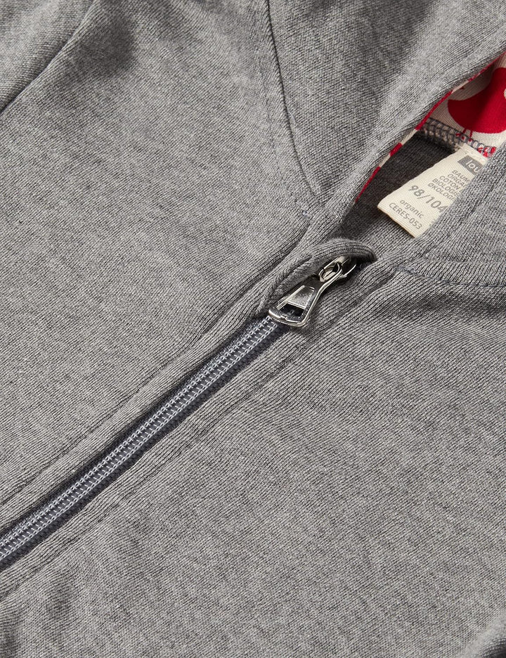loud + proud Unisex Kinder Kapuzenjacke, GOTS Zertifiziert Jacke 62-68 Grau, 62-68 Grau