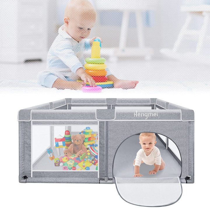 Aufun Laufstall Baby Laufgitter Absperrgitter, XL Kleinkinder grosse Sicherheitsspielplatz, Schutzgi