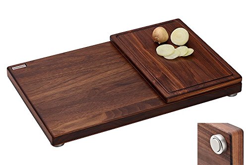 Schneidboard Schneidebrett-Set Nussbaum - Schneidebrett & Zwiebelbrett - Made In Germany - 45x29x3,8