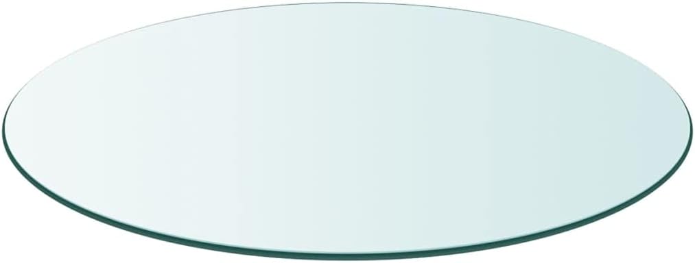 homiuse Tischplatte aus Gehärtetem Glas Rund 700 mm Transparent Runder Desktop Gehärtetes Glas Tisch