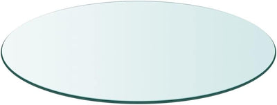 vidaXL Tischplatte aus gehärtetem Glas rund 900 mm Glastisch Tisch Glasplatte Ø 90 cm Transparent