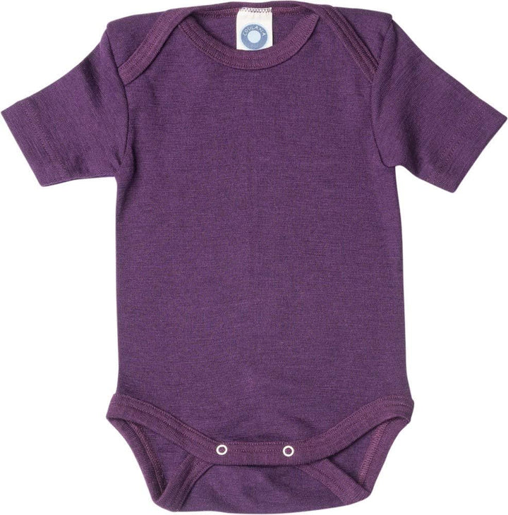 Cosilana, Baby Body Kurzarm, 70% Wolle, 30% Seide Lila 50-56, Lila 50-56