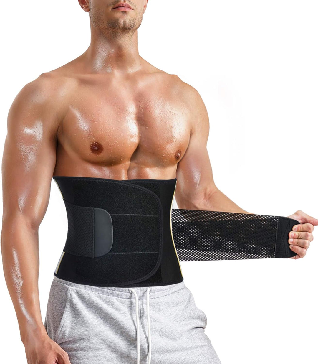 Chumian Schwitzgürtel, Bauchweggürtel, für Herren, Schlankheitsgürtel, flacher Bauch, Neopren, Sport