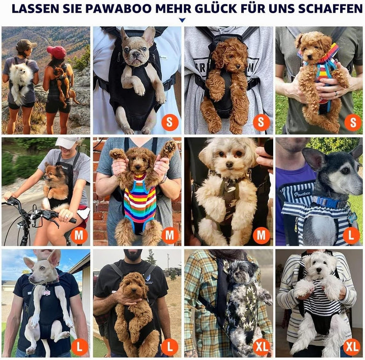 Pawaboo Haustier Rucksack Hund Tragetasche, Verstellbar Beinen heraus Rucksäcke Haustier, Atmungsakt