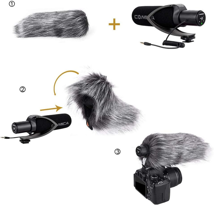 COMICA CVM-V30 PRO Kamera Mikrofon, Professionelles Super-Kardioid Kondensor Shotgun Video Mikrofon