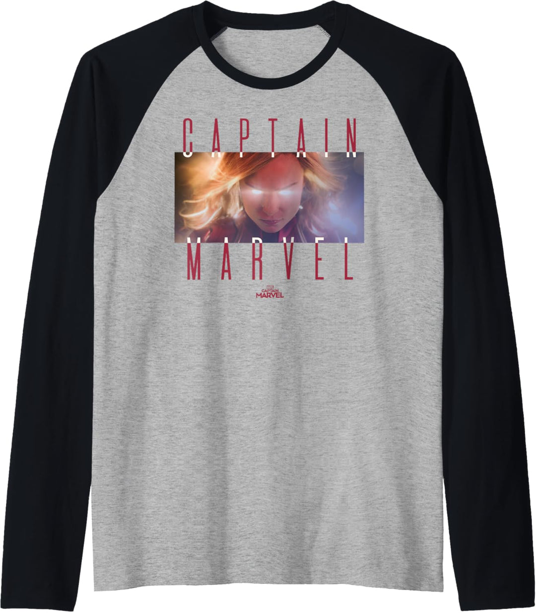 Captain Marvel Eye Glow Portrait Raglan