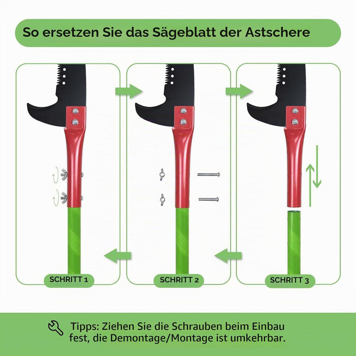 Astsäge mit Stiel 8m Handsäge Einstellbare Länge, Baumsäge Gartengeräte-Set Palme Hochentaster hochr